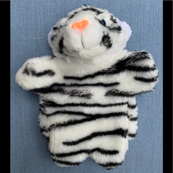 White Tiger Animal Hand Puppet Toy (Gift with Purchase) - Picture 2 of 9